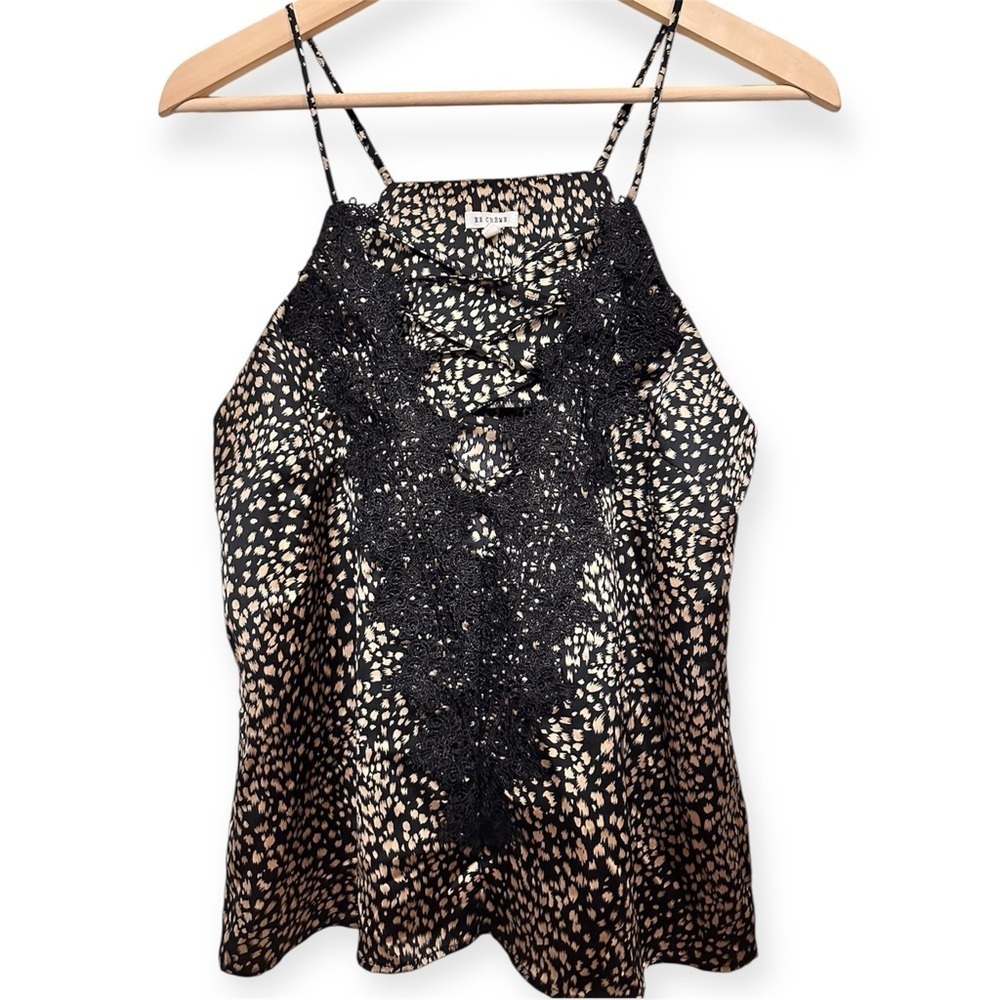 EUC En Creme Black Lace and Gold Camisole Top
